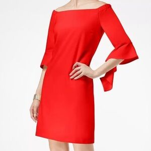 Thalia off shoulder red dress size L